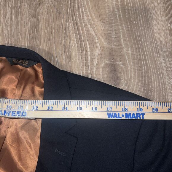 Joseph Jos A Bank Black Wool 2 Button Sport Coat Blazer Mens 44L Slim Fit - Picture 15 of 16